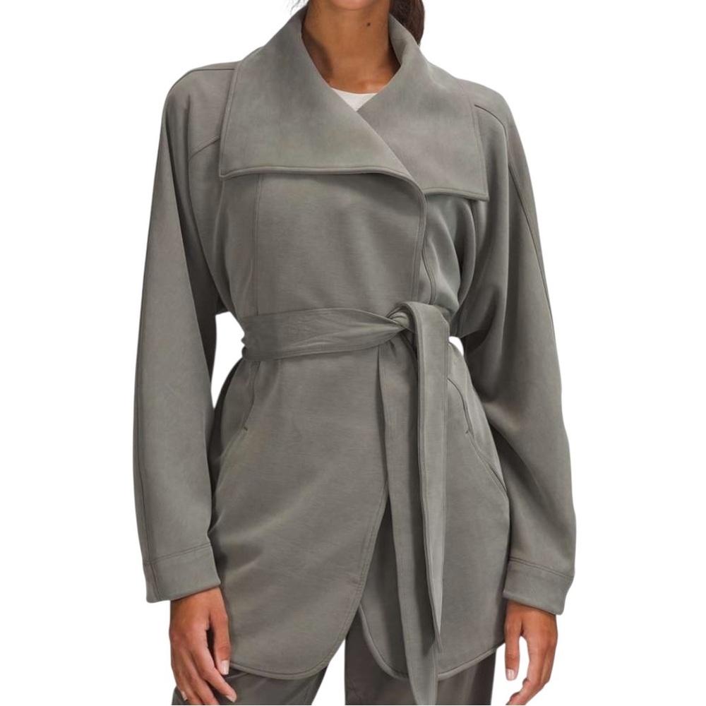 Lululemon Softstreme Belted Wrap Jacket Grey Sage XS/S